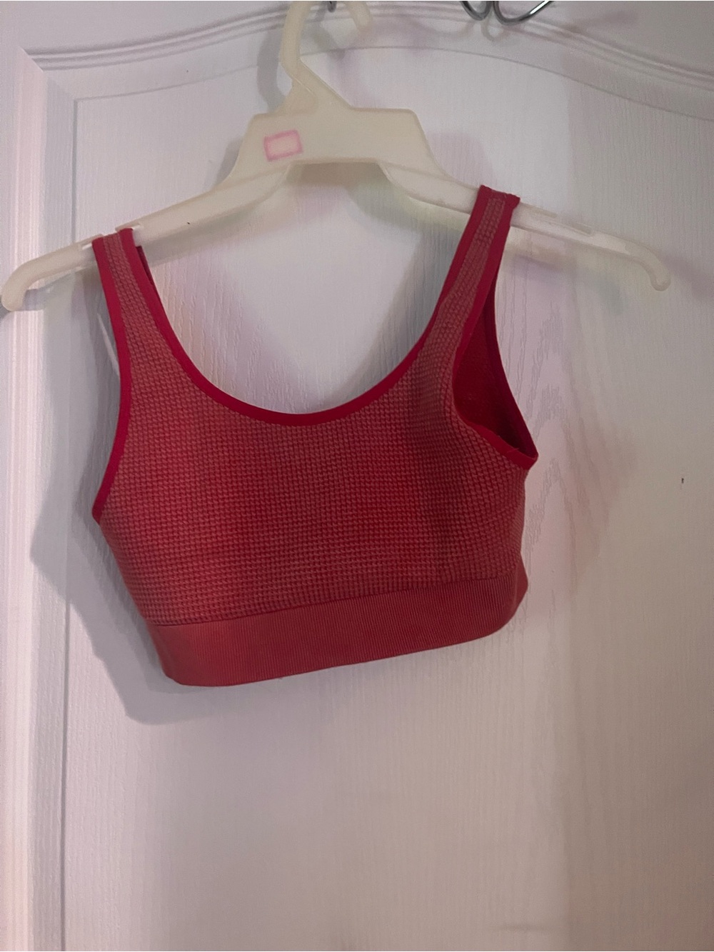 PINK Victoria's Secret Ribbed Crop Sports Bralette - Red